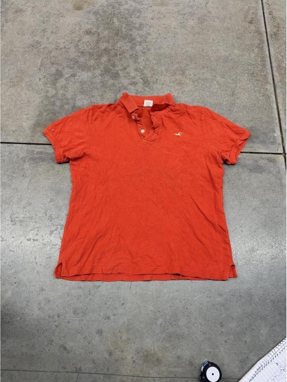 vintage hollister orange small logo polo surf shirt size medium - Picture 1 of 3